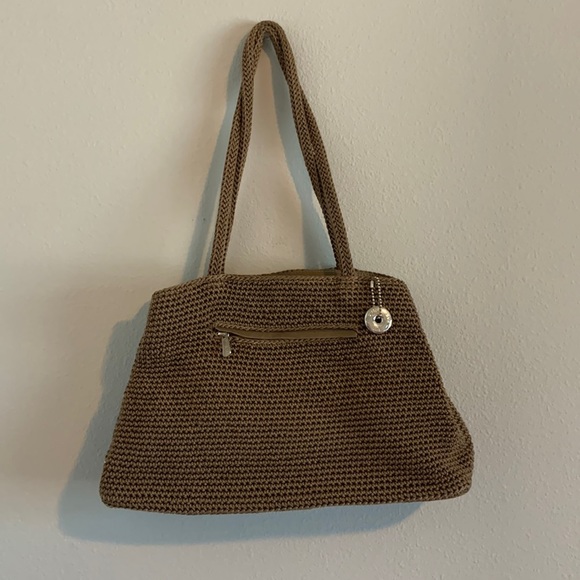 The Sak‎ Crotchet Taupe Beige Knit Shoulder Bag - Picture 1 of 11